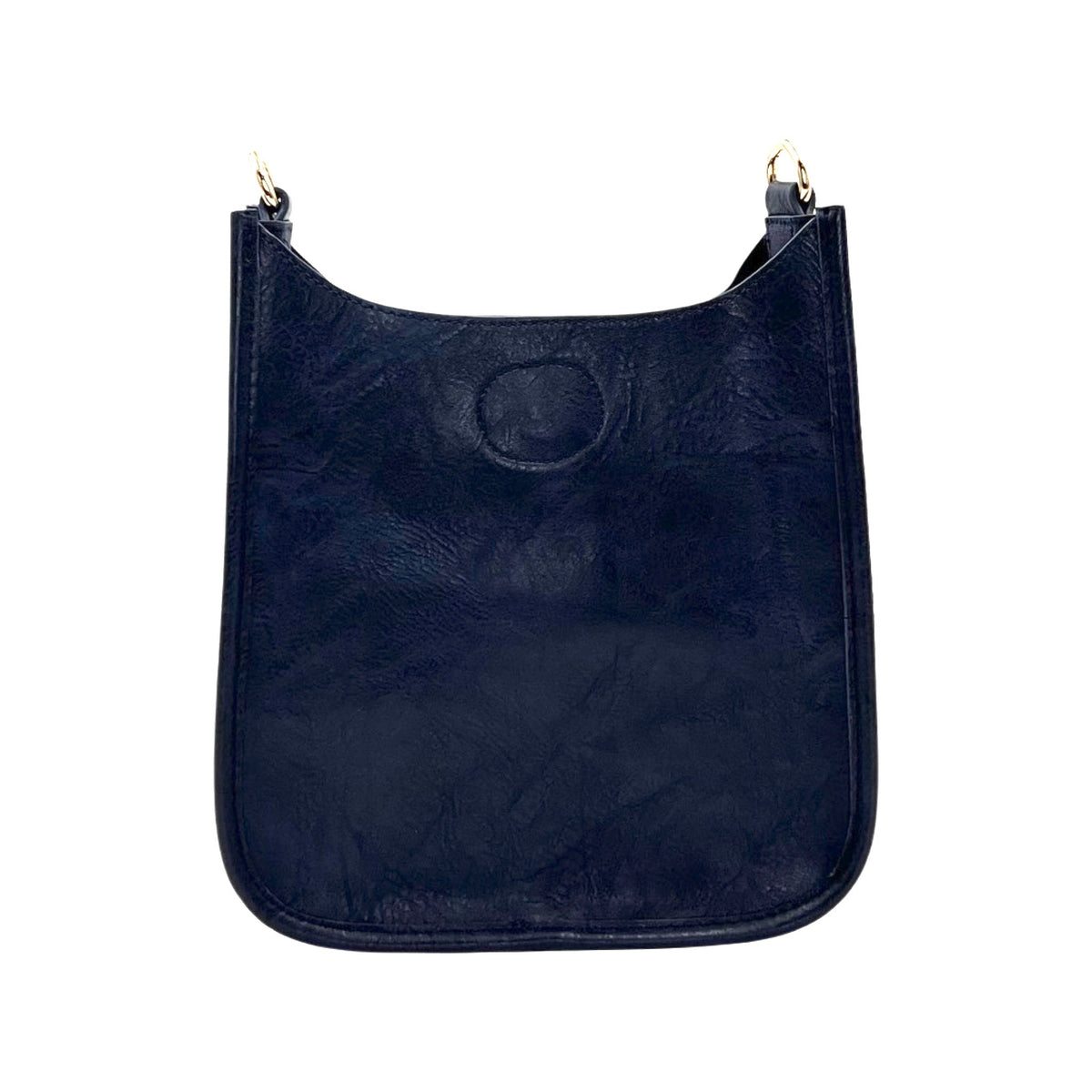 Navy Leather Messenger