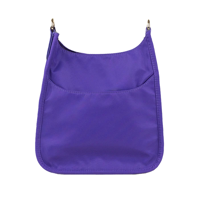 Ahdorned Purple Mini Nylon Crossbody Messenger Bag Game Day Pink Dot