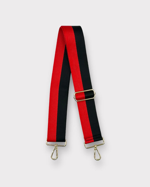 Red-Navy | Two Stripe Crossbody Strap-Accessories > Handbags > Straps-Pink Dot Styles