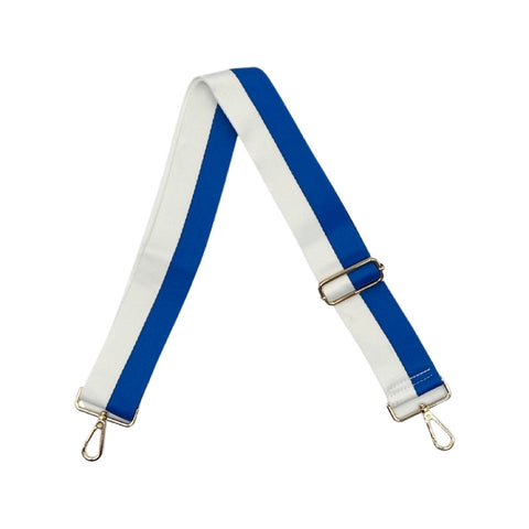 AHDORNED-Royal Blue-White | Two Stripe Crossbody Strap-Pink Dot Styles
