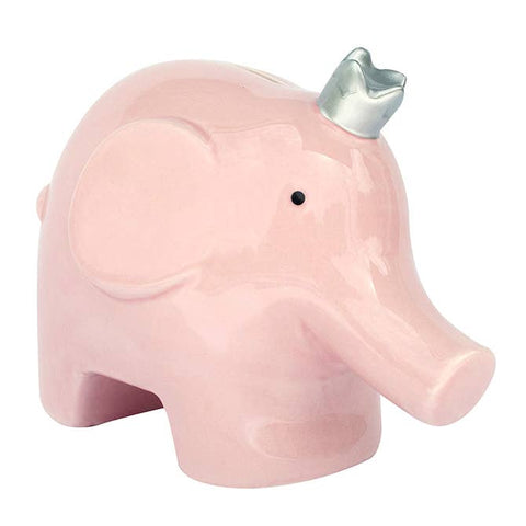 Birchwood Trading-Elephant Ceramic Bank: Pink-Pink Dot Styles