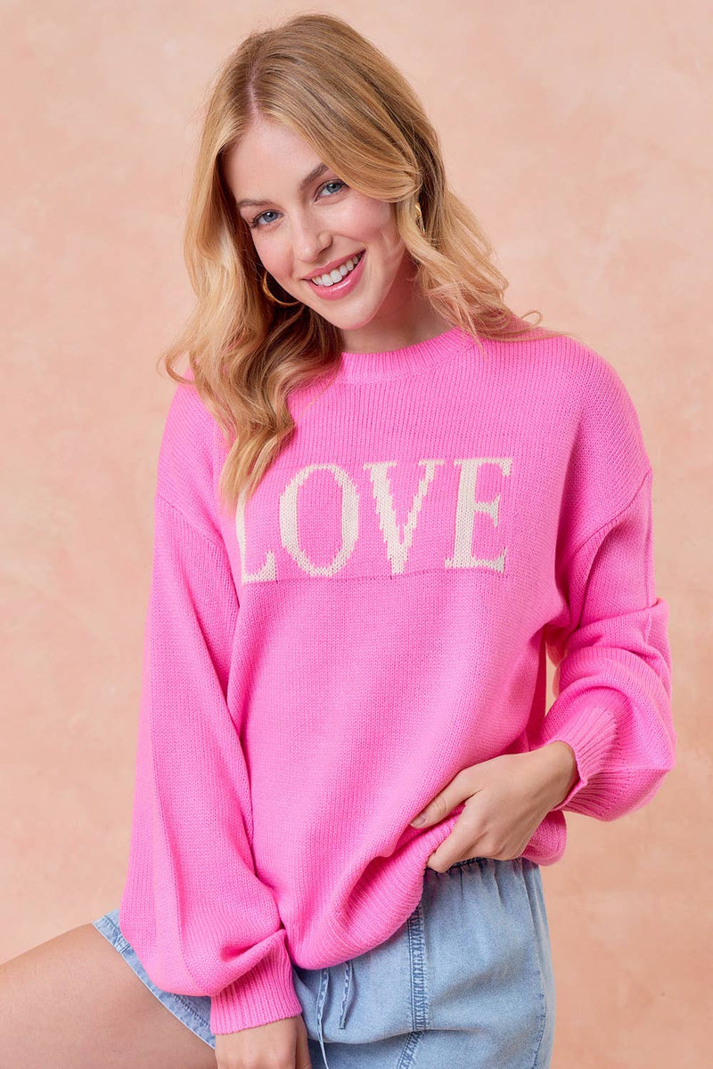 Pink LOVE Sweater– Pink Dot Styles