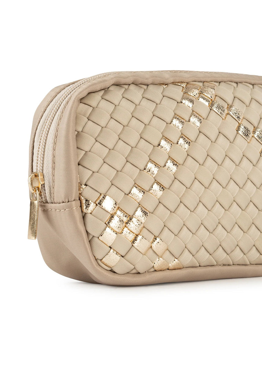 Woven online cosmetic bag