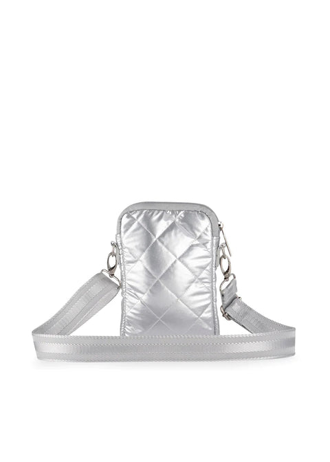 Casey Shine '24 | Quilted Puffer Cellphone Crossbody-Accessories > Handbags > Compact Crossbody-Pink Dot Styles