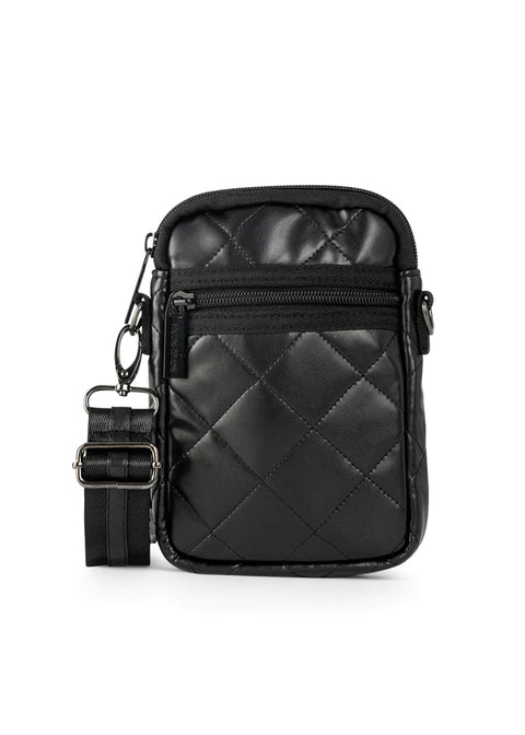 Casey Solo | Quilted Vegan Leather Cellphone Crossbody-Accessories > Handbags > Compact Crossbody-Pink Dot Styles
