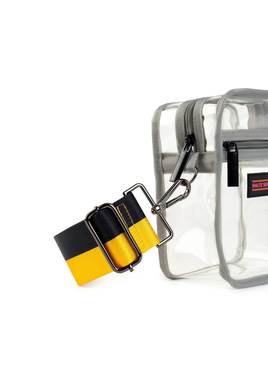 Haute Shore Stadium Approved Clear Cellphone Crossbody Bag Black