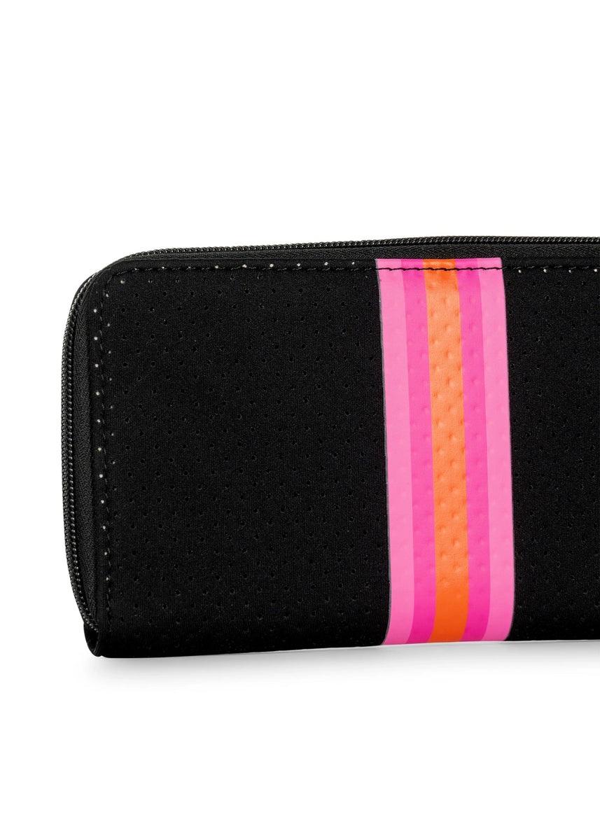 Haute Shore  Camo Neoprene Card Case Wallet w/Pink Orange Stripe