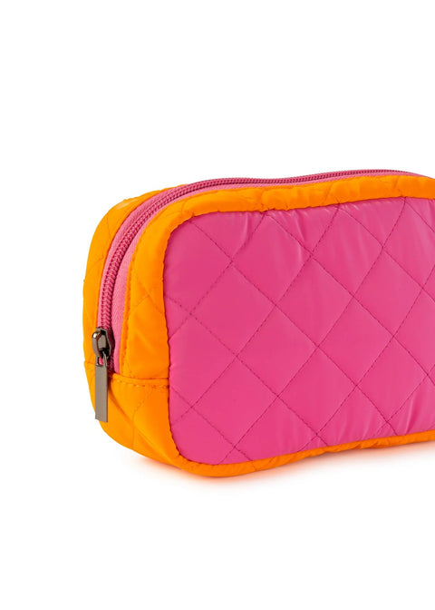 Charli Extra | Quilted Puffer Cosmetic Case-Accessories > Handbags > Pouches-Pink Dot Styles