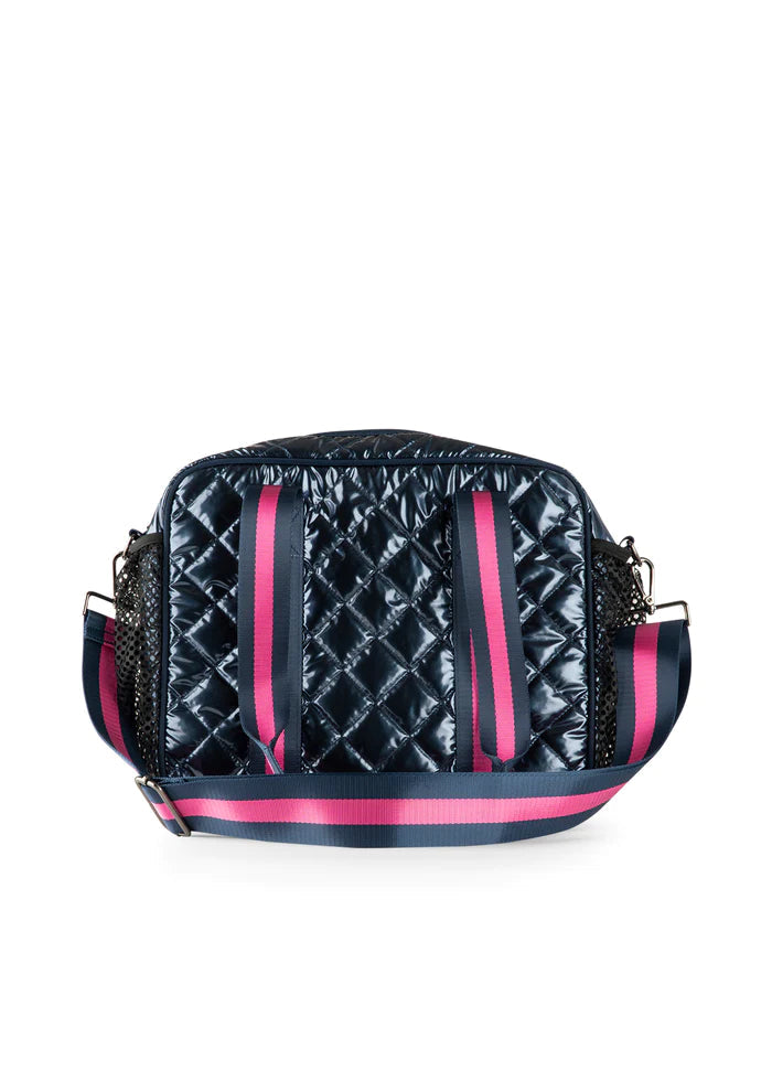 Haute Shore Pickleball Bag - Navy Camo Puffer Quilted w/ Pink