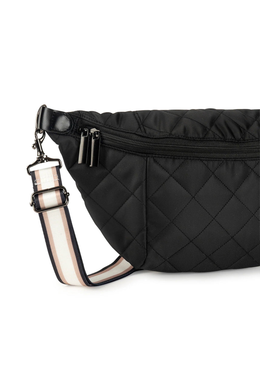 Haute Shore Black Quilted Nylon Sling Bag Emily Boss