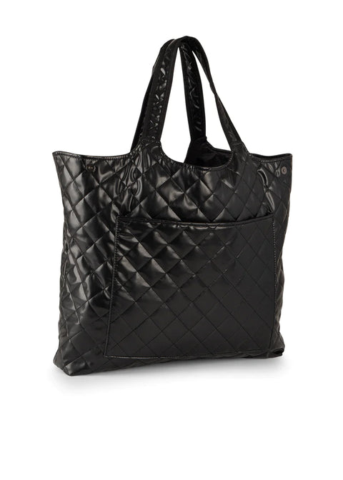 Icon Solo | Large Quilted Vegan Leather Tote-Accessories > Handbags > Totes-Pink Dot Styles