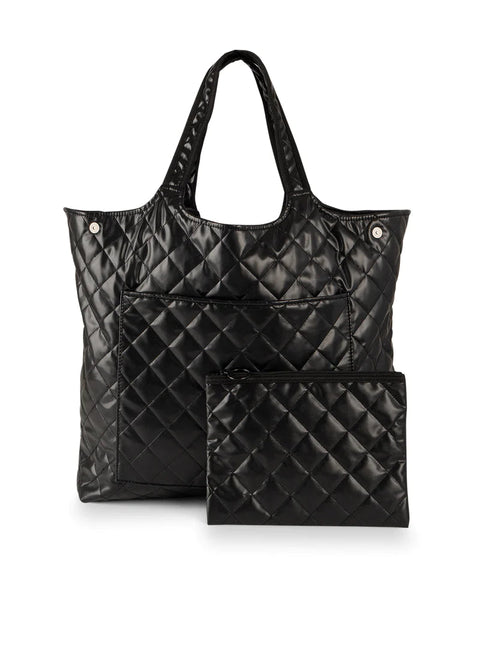 Icon Solo | Large Quilted Vegan Leather Tote-Accessories > Handbags > Totes-Pink Dot Styles