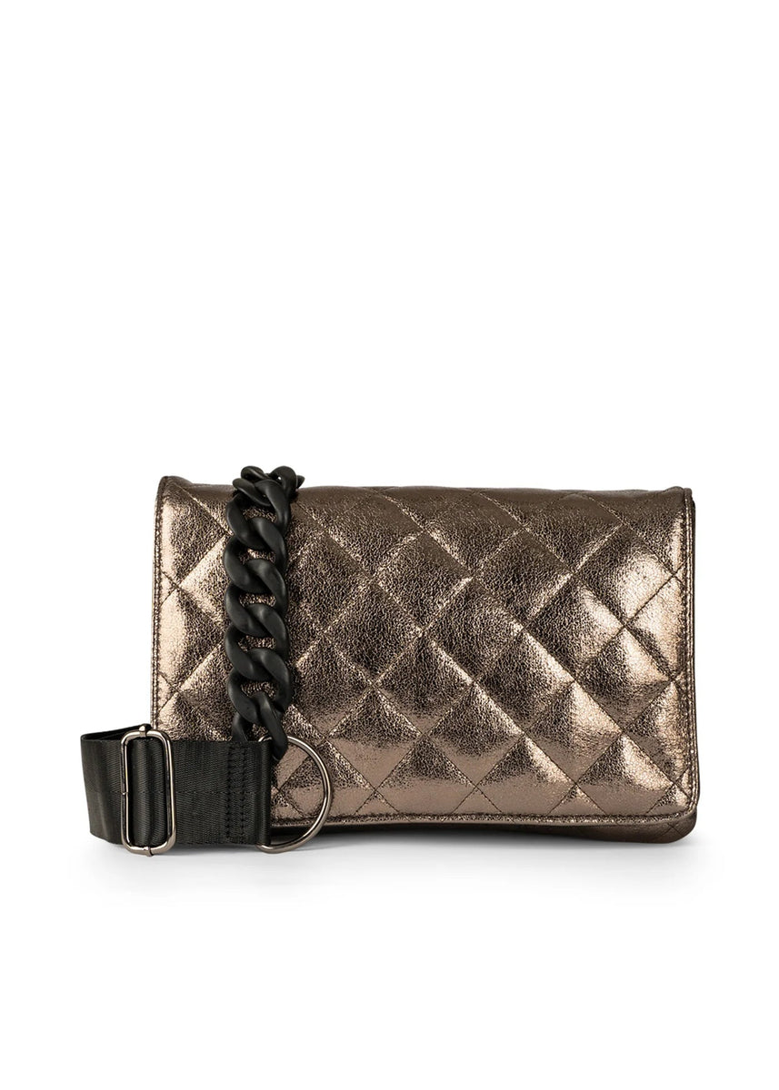 Quilted flap crossbody bag with chain shop