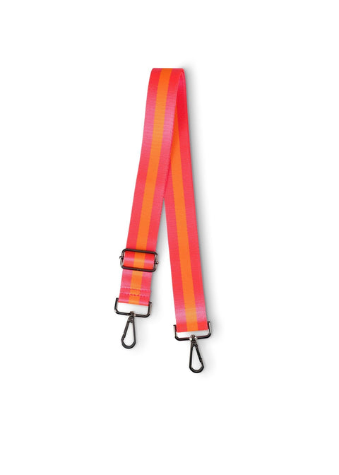 Haute Shore-Straps - Stripe | Hot Pink/Orange 2" (gunmetal hardware) | Crossbody Strap-Pink Dot Styles