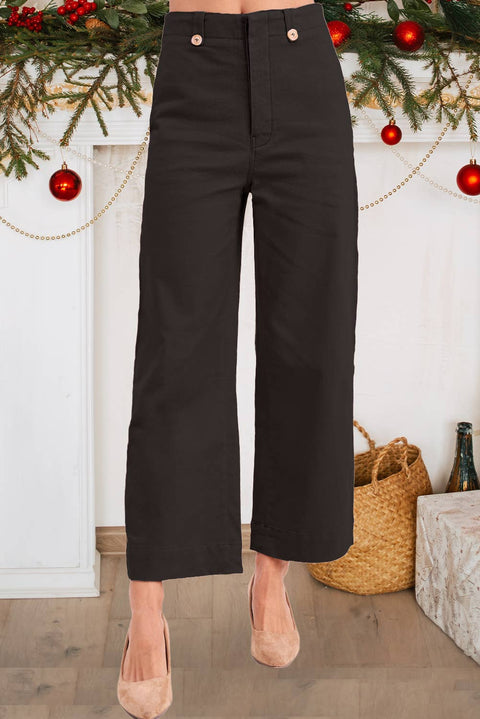 Black Soft Washed All Season Stretchy Pants-Apparel > Womens > Bottoms > Pants-Pink Dot Styles