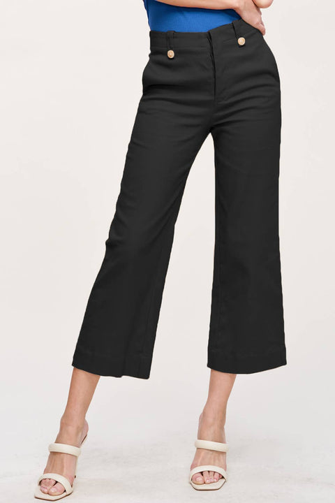 Black Soft Washed All Season Stretchy Pants-Apparel > Womens > Bottoms > Pants-Pink Dot Styles