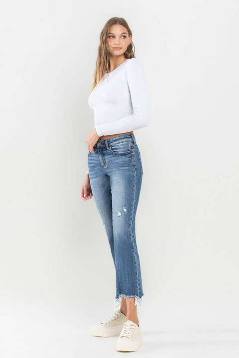 MID RISE ANKLE BOOTCUT JEANS LV1212: EMPATHY / 25-Apparel > Womens > Bottoms > Pants-Pink Dot Styles
