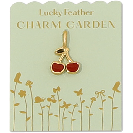 Lucky Feather-Charm Garden - Cherry Charm - Gold-Pink Dot Styles