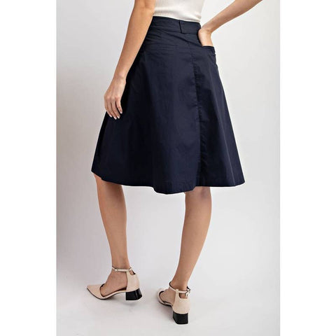 Navy Midi Skirt-Apparel > Womens > Bottoms > Skirt-Pink Dot Styles