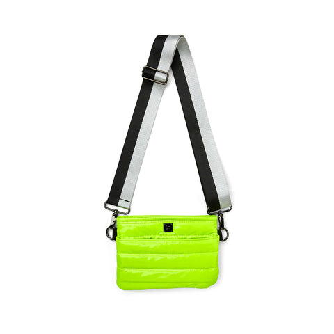 Bum Bag | Neon Yellow Patent Crossbody / Belt Bag-Accessories > Handbags > Compact Crossbody-Pink Dot Styles