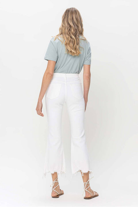 HIGH RISE CROPPED FLARE JEANS
T5761: OPTIC WHITE / 25-Pink Dot Styles