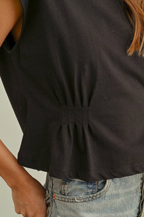 Black Cap Sleeve Top