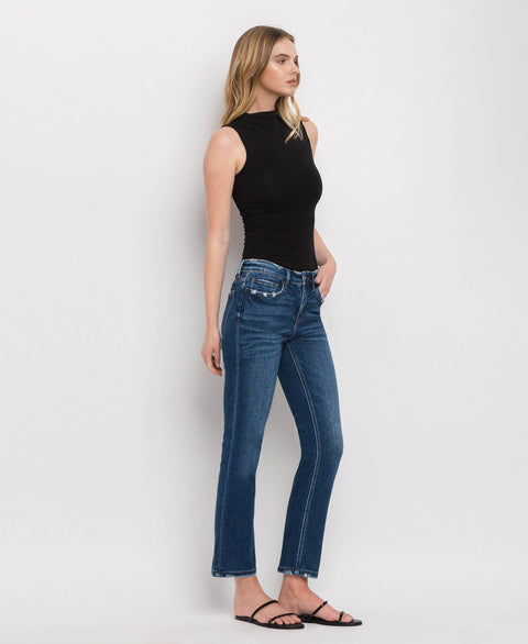 FLYING MONKEY-Straight Ankle Slim Jeans-Pink Dot Styles