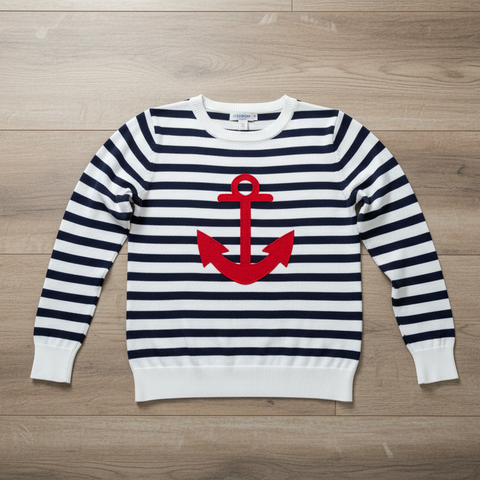 Lightweight Knit Anchor Sweater