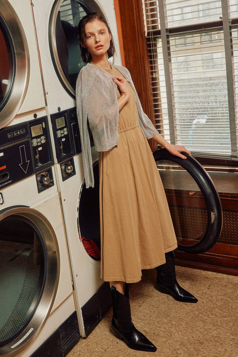 Metallic Open Front Cardigan