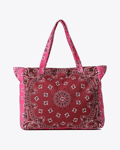 Bailey Bandana Tote I Burgundy & Pink