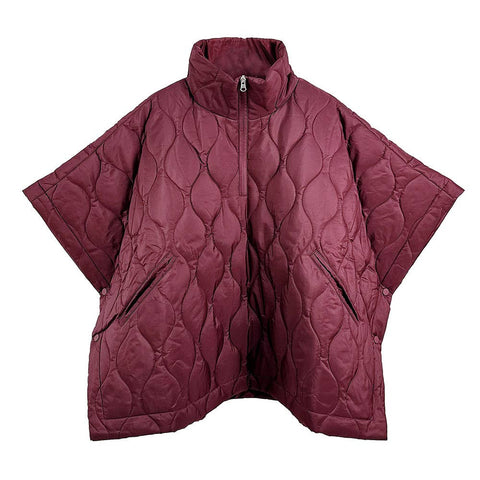 Quilted Puffer Pullover Poncho