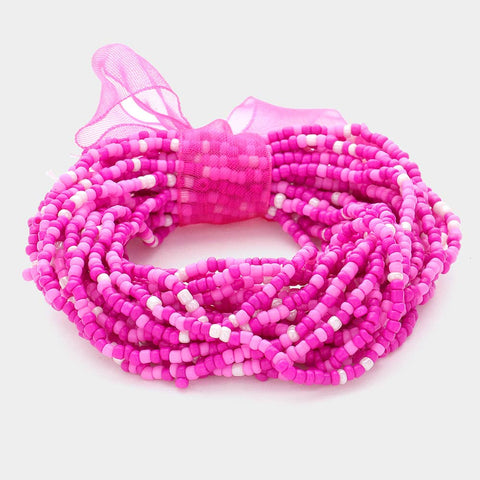 25PCS - Seed Beaded Stretch Bracelets
: Yellow