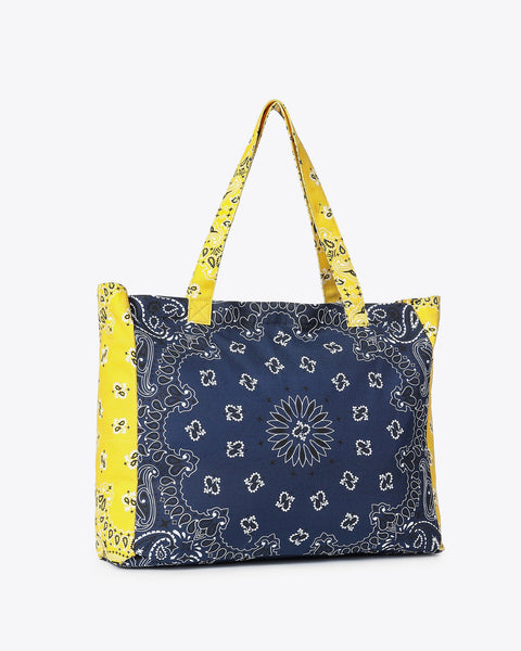 Bailey Bandana Tote I Navy/Yellow