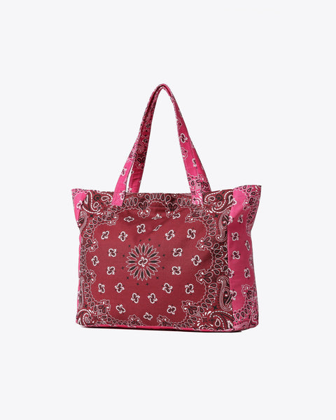 Bailey Bandana Tote I Burgundy & Pink