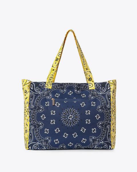 Bailey Bandana Tote I Navy/Yellow