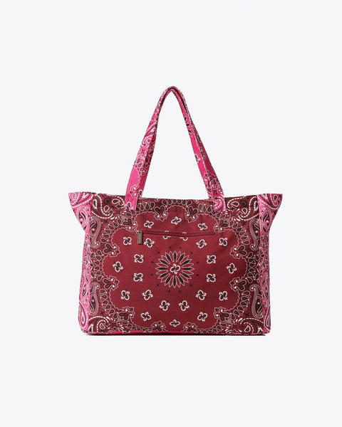 Bailey Bandana Tote I Burgundy & Pink