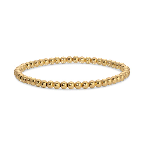 Gold Bead Stretch Bracelet: 4mm