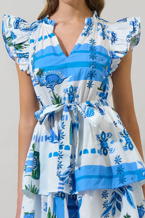 Sugarlips-Sosy Postcard Marisol Tiered Mini Dress (FINAL SALE)-Pink Dot Styles