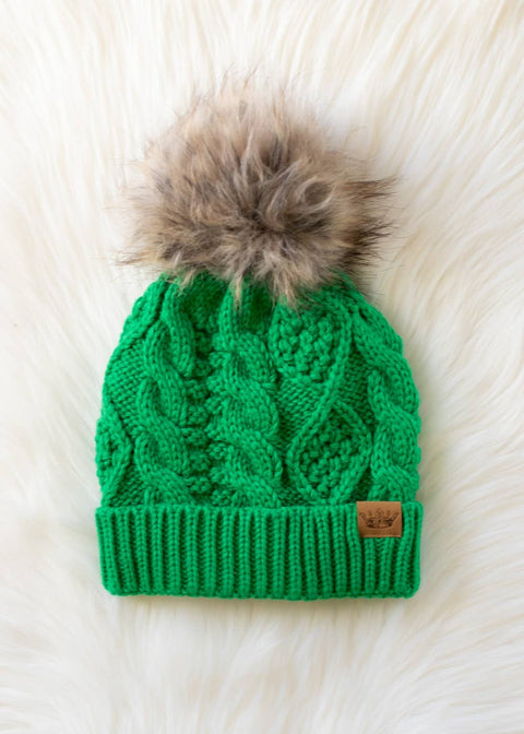 Cable Knit Pom PomHat
