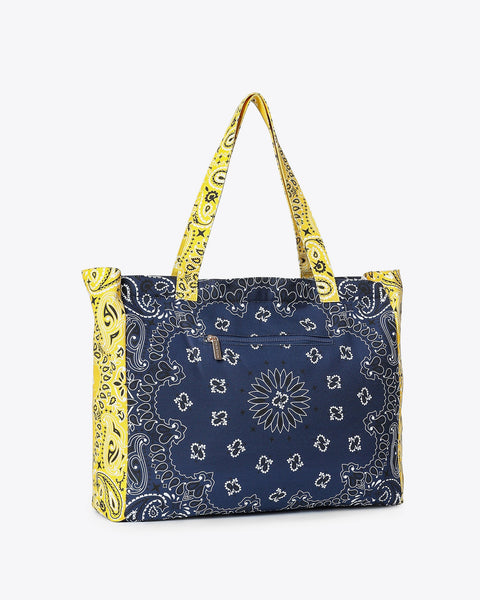 Bailey Bandana Tote I Navy/Yellow