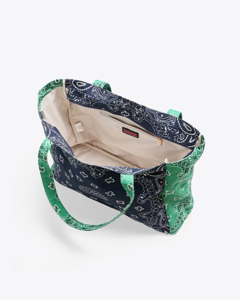 Bailey Bandana Tote I Green/Navy