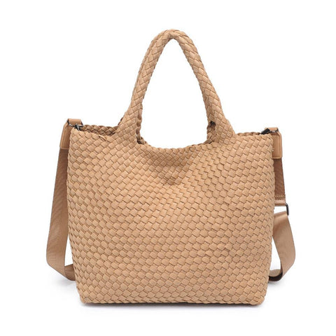 Sky's The Limit Medium Woven Neoprene Tote: Nude