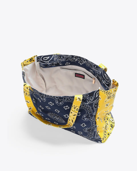 Bailey Bandana Tote I Navy/Yellow