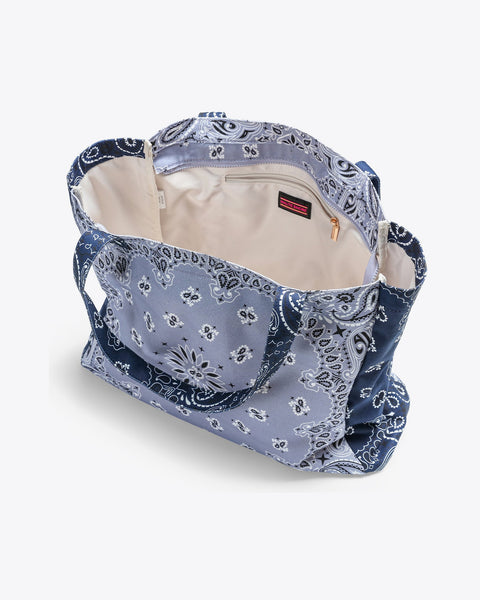 Bailey Bandana Tote I Navy/Light Blue