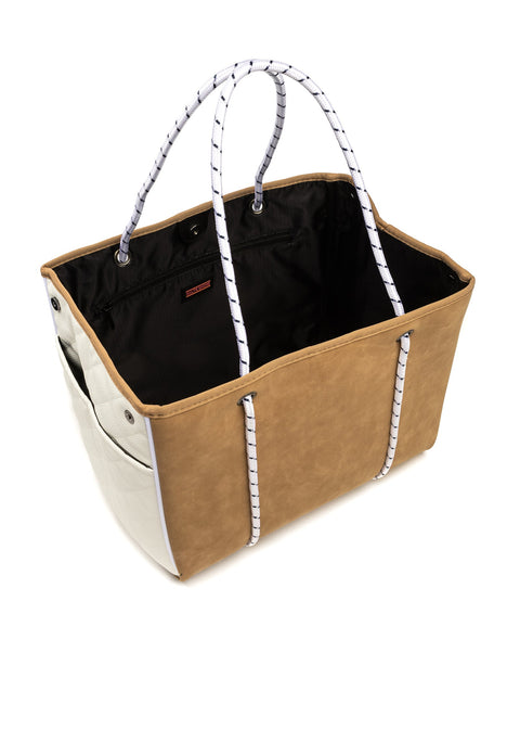 Haute Shore-Greyson Latte |  Neoprene Tote-Pink Dot Styles