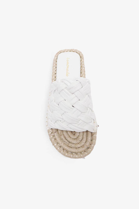 Lemonade Shoes-Woven Sandals, Beach Style, Casual Chic: White-Pink Dot Styles
