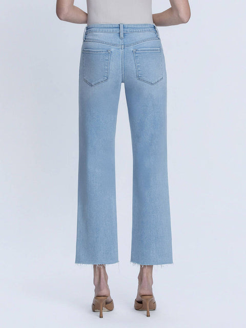 Light Wash Mid Rise Straight Jeans