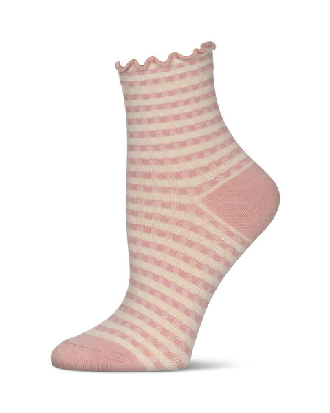 Gingham Anklet: Blush / 9-11