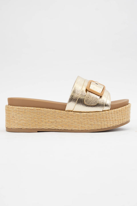 CCOCCI-Lulah Platform Gold Sandal-Pink Dot Styles