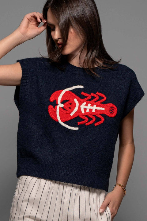 Urban Daizy-Coastal Lobster Top-Pink Dot Styles